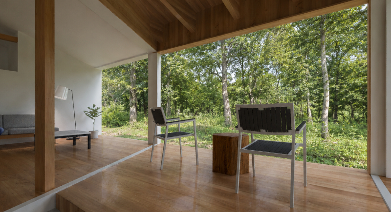 One-Story House by the Woodland
