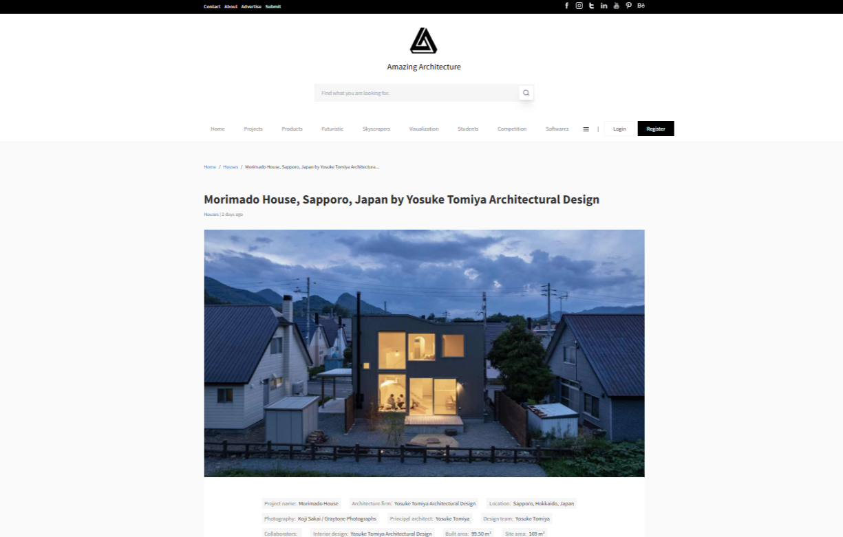 Amazing Architecture(ウェブサイト|国際建築メディア)「森窓の家」