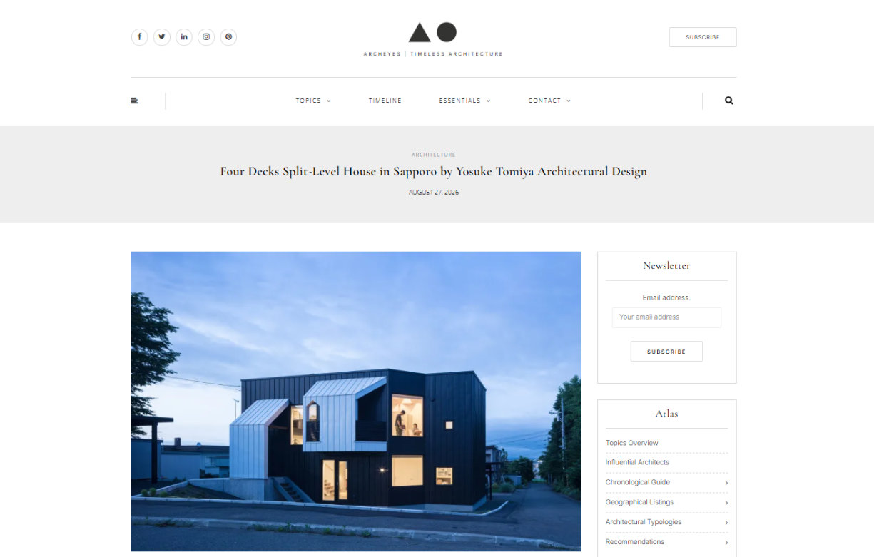 海外建築メディア「ArchEyes」に「Four Decks」が掲載されました