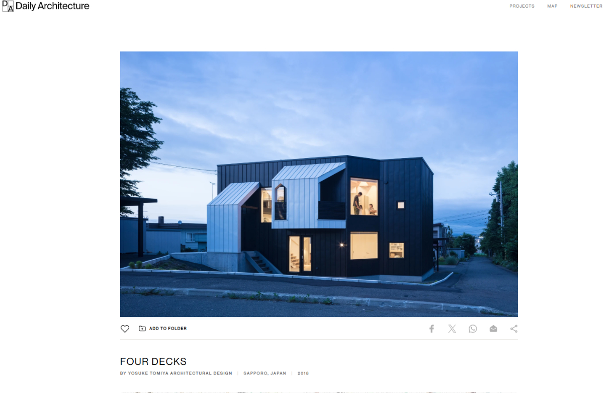 Daily Architecture（ウェブサイト｜国際建築メディア）「Four Decks」
